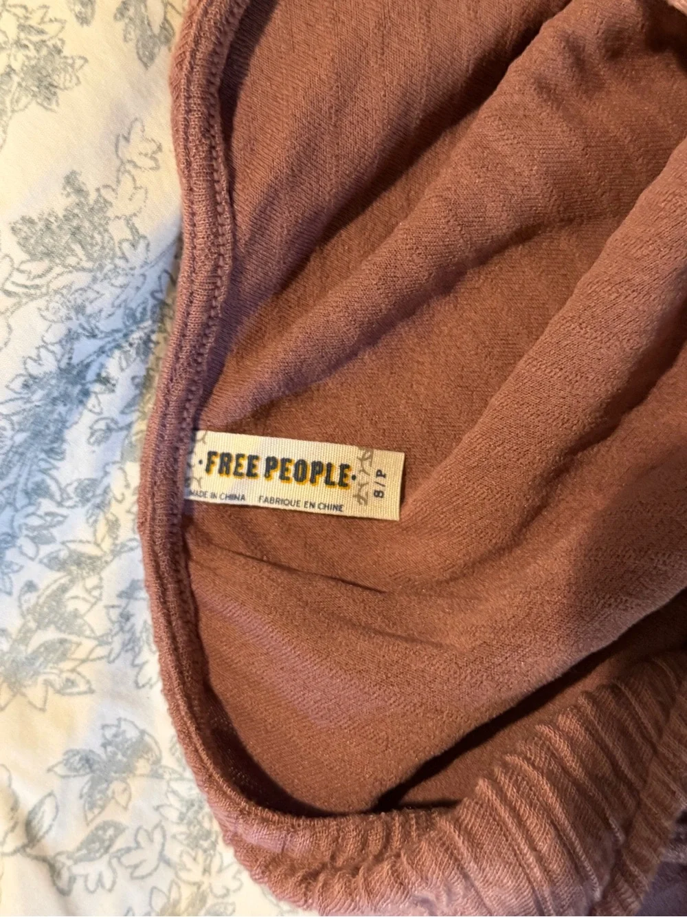 Free People Mauve Ribbed Tank Mini Dress